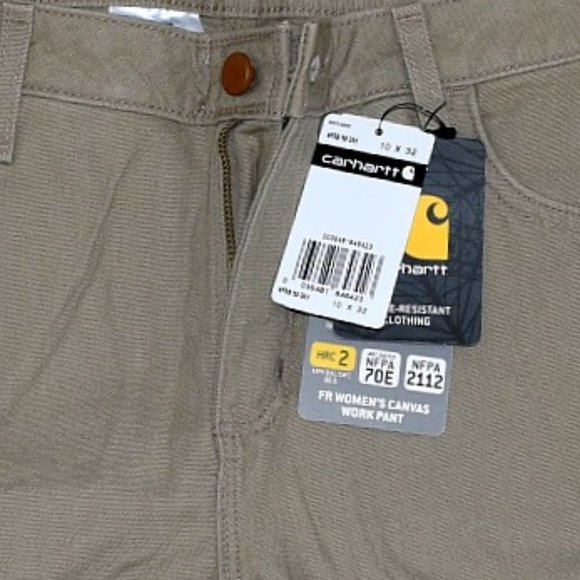 NWT Carhartt Khaki FR Canvas Boot Cut Work Pants - Picture 6 of 9